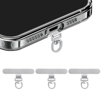 Yojaro 360° Rotating Stainless Steel Phone Tether Tab (3-Pack) - Universal for iPhone & Other Phones (Fits Wristbands/Necklaces/Crossbody Straps) - color: Silvery
