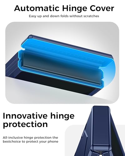 GooseBox for Samsung Galaxy Z Flip 7 Case,Built-in Privacy Screen Protector&Hinge Protection Shockproof All-Inclusive Smartphone Cover for Samsung Galaxy Z Flip 7(Blue) - color: Flip7-Blue FKP