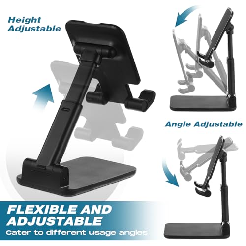 Wonderjune 36 Pcs Cell Phone Stand for Desk Phone Holder Stand, Black - color: Black
