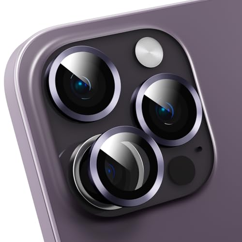 Camera Lens Protector Compatible with iPhone 13 Pro/iPhone 13 Pro Max,Scratch Resistant,HD Clear Tempered Glass Camera Lens Protection Cover,Case Friendly Easy to Install - Dark Purple - color: Dark Purple, size: iPhone 13 Pro/iPhone 13 Pro Max