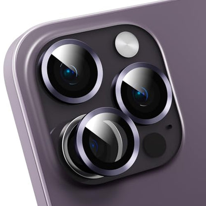 Camera Lens Protector Compatible with iPhone 13 Pro/iPhone 13 Pro Max,Scratch Resistant,HD Clear Tempered Glass Camera Lens Protection Cover,Case Friendly Easy to Install - Dark Purple - color: Dark Purple, size: iPhone 13 Pro/iPhone 13 Pro Max