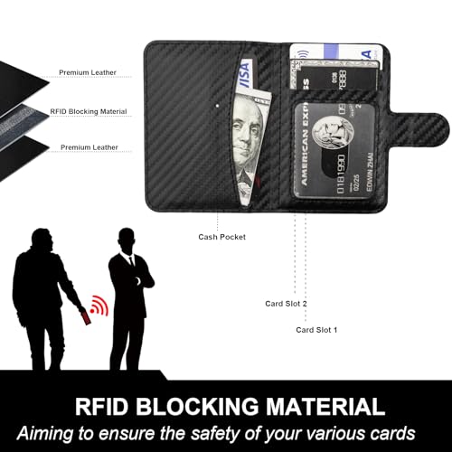 Bocasal for MagSafe Card Wallet for iPhone, Carbon Fiber Black - color: Carbon Fiber Black