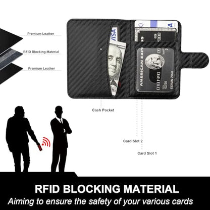 Bocasal for MagSafe Card Wallet for iPhone, Carbon Fiber Black - color: Carbon Fiber Black