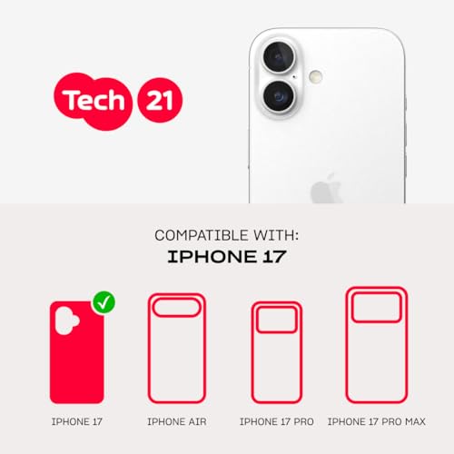 Tech21 EvoLite Case for iPhone 17 – Black | Slim Protective Case | Impact Protection | Wireless Charging Compatible - color: Black, size: iPhone 17