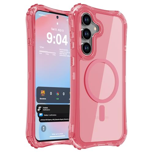 WRJ Magnetic Clear for Samsung Galaxy S26 FE Case,Samsung S25 FE Case [Fit for MagSafe][Military Grade Drop Protection] Translucent Shockproof Protective Phone Case-Peach Pink - color: Peach Pink, style: Transparent