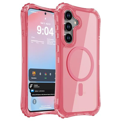 WRJ Magnetic Clear for Samsung Galaxy S26 FE Case,Samsung S25 FE Case [Fit for MagSafe][Military Grade Drop Protection] Translucent Shockproof Protective Phone Case-Peach Pink - color: Peach Pink, style: Transparent