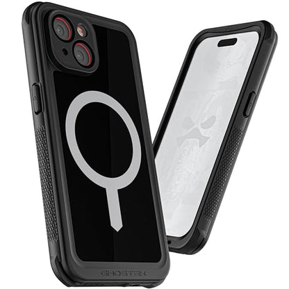 Ghostek Nautical iPhone 15 Waterproof Case with Holster Clip - Screen & Camera Protector, MagSafe Compatible, Heavy Duty Protection (6.1 Inch, Black) - color: Black, size: iPhone 15