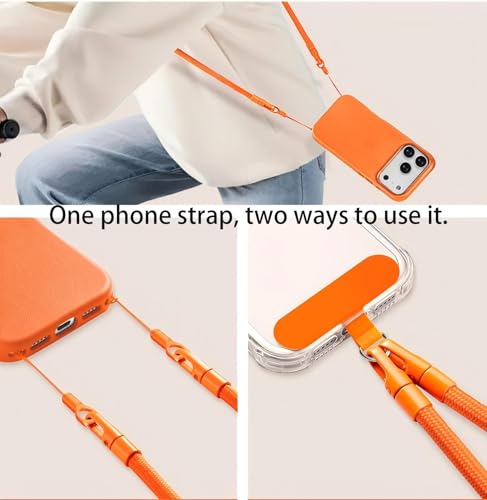 Phone Lanyard with 1 Phone Tab+2 Lanyard Holes, Camera Strap Crossbody Strap, Comfortable Durable, Anti-loss Outdoor & Travel for Iphone 17/Air/Pro/Max Phone Cases - color: 17-off-white