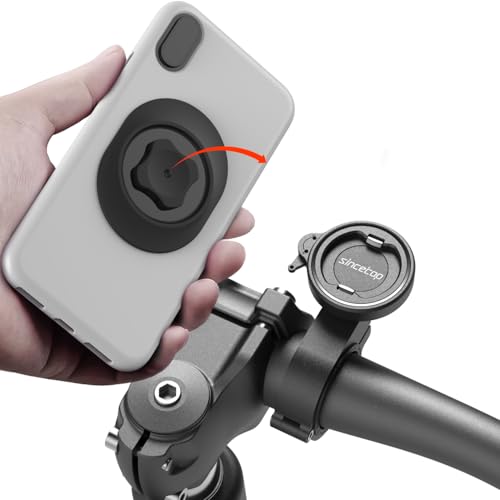 Bike Phone Mount,Aluminum Handlebar Out Front Bicycle Holder,Quick Lock - color: 【1st Gen】Handlebar Mount-Black