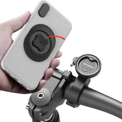 Bike Phone Mount,Aluminum Handlebar Out Front Bicycle Holder,Quick Lock - color: 【1st Gen】Handlebar Mount-Black