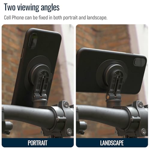 Bike Phone Mount,Motorcycle Phone Holder with Universal Adapter,Out Front Bicycle Handlebar Mount for Mountain Road EBike,Scooter,Moto,MTB,Quick Release 【Series C - 1st Gen】Angle Adjustment Edition - color: 【1st Gen】Handlebar Mount-Pro-Orange