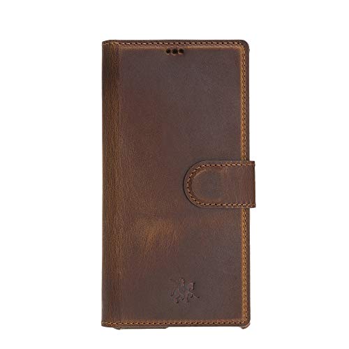 Venito Florence Leather Wallet Phone Case Compatible with Samsung Galaxy Note 10 - Extra Secure with RFID Blocking - Detachable Phone Wallet - Antique Brown - color: Antique Brown, size: Note10