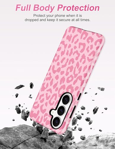 Magnetic Cheetah Phone Case for Samsung Galaxy A16 5G, Pink | Compatible with MagSafe, Cute Leopard Print Design, TPU and PC Shockproof Protective Phone Cover for Women Girls - color: Pink Cheetah