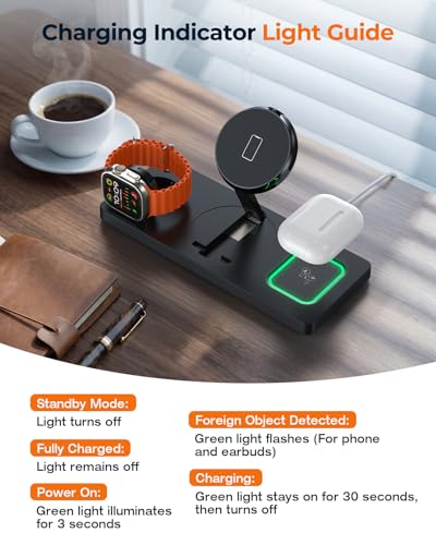 Foldable 3-in-1 Wireless Charging Station for Apple Magsafe Charger Stand