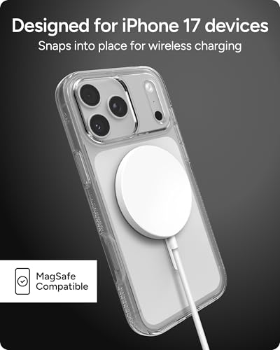ZAGG Crystal Palace Case for iPhone 17 Pro Max - Clear, Drop Protection (13ft/4m), ClearGuard Anti‑Yellowing & Scratch‑Resistant, MagSafe & Wireless Charging Compatible - size: iPhone 17 Pro Max, style: With Magsafe