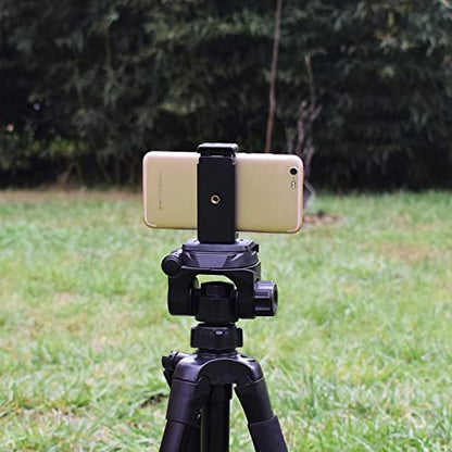 PRAQECZ Universal Cell Phone Tripod Mount Adapter, Phone Holder Clip Connector Head Used for Monopod Selfie Stick Travel Mini Flexible Tripod and More - style: 1 pack