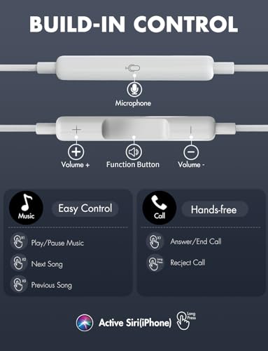Antool Wired Earbuds, 【Ultra Clear Calls & no Noise】 Earbuds Wired for iPhone 14/13/12/11/XR/XS/X/8/7/SE/Pro/Pro Max/Support All iOS System【2 Pack】