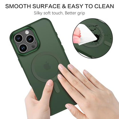 BENTOBEN Magnetic for iPhone 16 Pro Max Case,(Compatible with MagSafe) (Military Grade Drop Protection) Slim Translucent Matte Shockproof with Anti-Fingerprint Phone Case 6.9",Green - color: Green