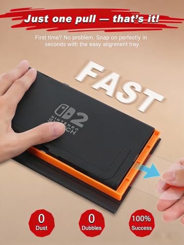 OMOTON Auto-Alignment Matte Screen Protector for Nintendo Switch 2 2025 7.9”, Matte Glass Screen Protector, Easy Dust-free Installation Tool, Anti-Glare, Touch Sensitive, 2 Pack - size: Switch 2 - 7.9 Inch