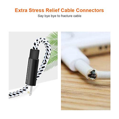 CableCreation 3Pack Short iPhone Charging Cable 6 Inch/0.5FT, MFi Certified - color: Black&White