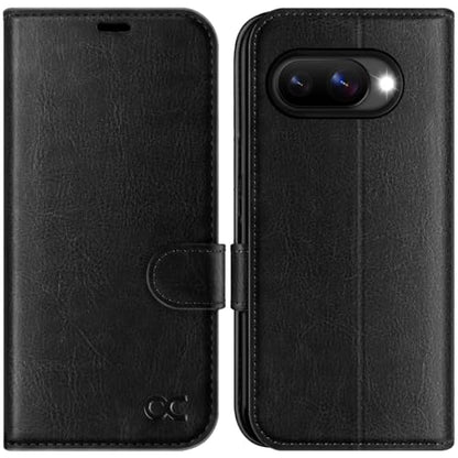 OCASE Compatible with Google Pixel 10a Wallet Case, PU Leather Flip Folio Case with Card Holders RFID Blocking Kickstand [Shockproof TPU Inner Shell] Phone Cover 2026, Black - color: Black