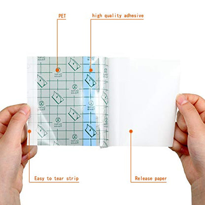 BBTO 50 Pcs Transparent Waterproof Adhesive Dressing Bandage, 6 x 6 Inch - size: 6x6 Inch (Pack of 50)