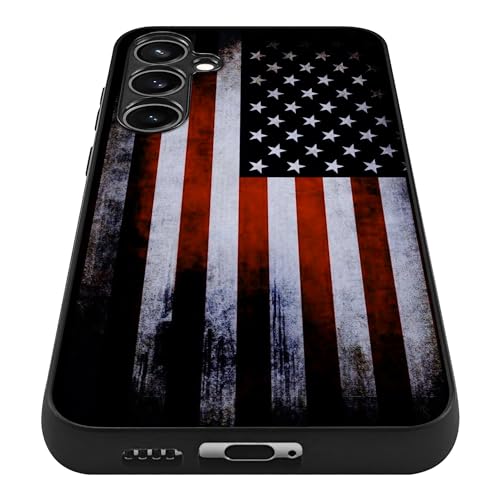 Compatible with Samsung Galaxy S24 Case American Flag Pattern | Anti-Scratch Hard PC Back, Non-Slip Soft TPU Sides, Shockproof Protection Cover - color: American Flag, size: Samsung Galaxy S24