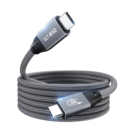 ULT-WIIQ USB C 3.2 Gen 2x2 Cable 8K@60Hz Portable Monitor Cable Grey 12.9FT - size: 12.9FT