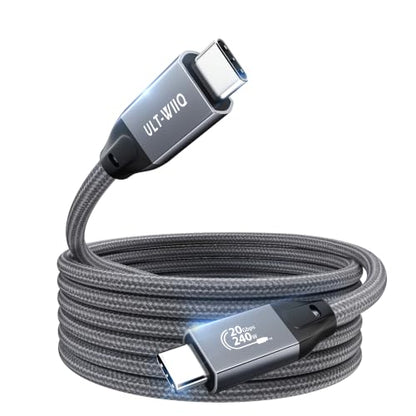 ULT-WIIQ USB C 3.2 Gen 2x2 Cable 8K@60Hz Portable Monitor Cable Grey 12.9FT - size: 12.9FT
