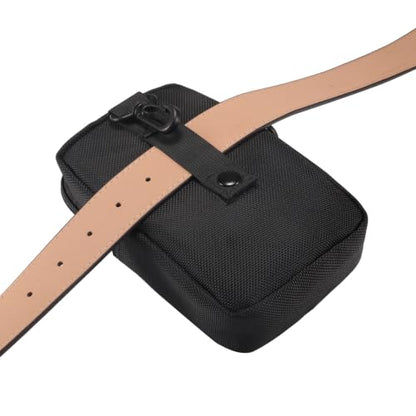 Multi-Functional Cell Phone Belt Holster, Water Repellent Nylon Crossbody Waist Bag Fits 7.2 Inch Phones, 4 Ways Wear Shoulder Hand Wrist Carry Pouch for Outdoor Travel Hiking(Black) - color: Black