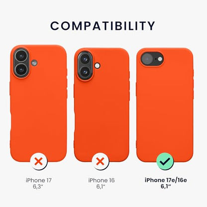 kwmobile Case Compatible with Apple iPhone 17e / iPhone 16e Case - Soft Slim Protective TPU Silicone Cover - Neon Orange - color: neon orange