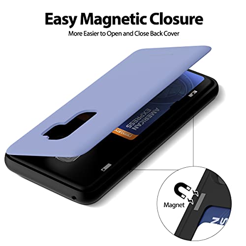 GOOSPERY Magnetic Door Bumper Compatible with Galaxy S9 Plus, Card Holder Wallet Case Easy Magnet Auto Closing Protective Dual Layer Sturdy Phone Back Cover - Purple - color: Purple, size: Galaxy S9 Plus