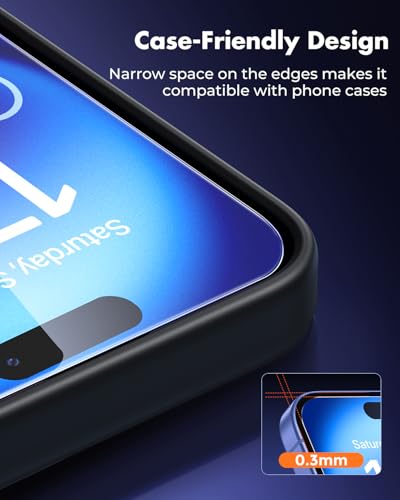 UNBREAKcable 3-Pack Screen Protector for iPhone 16 Tempered Glass - size: iPhone 16