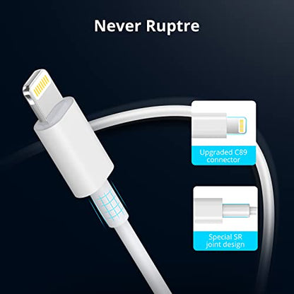 USB C to Lightning Cable 1M Apple MFi Certified iPhone Fast Charger Cable - color: White