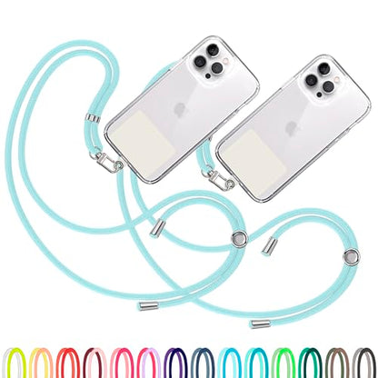 TBOC 2X Cell Phone Lanyard [Light Blue] - Comfortable Universal Smartphone Lanyard - Easy to Use Neck Phone Holder [White Ice Patch] - Adjustable Length Phone Strap Crossbody - Fits All Mobile Phones - color: Light Blue