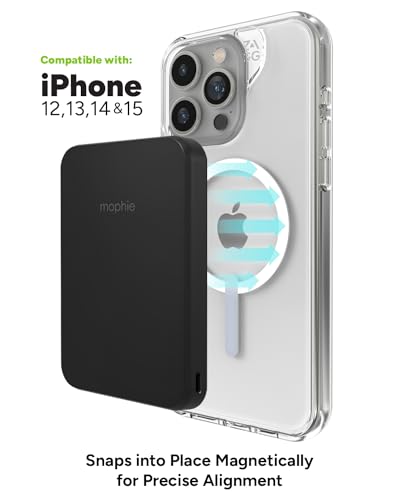 Mophie Snap+ Juice Pack Mini - Magnetic 5000mAh Portable Charger, MagSafe Compatible, USB-C, Multi-Orientation Charging, USB-C Cable Included - style: Juice Pack Mini (2023)