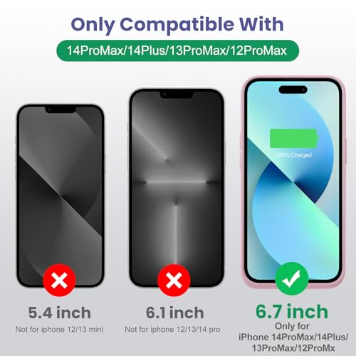 Battery Charging Case for iPhone 12Pro Max/13Pro Max/14Pro Max/14Plus (6.7 Inch), Powerful 8600mAh Portable Rechargeable Charger Case for iPhone 14ProMax/14Plus/13Promax/12Promax Battery Case-Pink - color: Pink