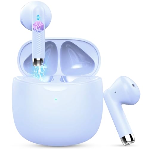 Wireless Earbuds, Bluetooth 5.4 Earbuds Stereo Bass, Bluetooth Headphones - color: Glossy Purple