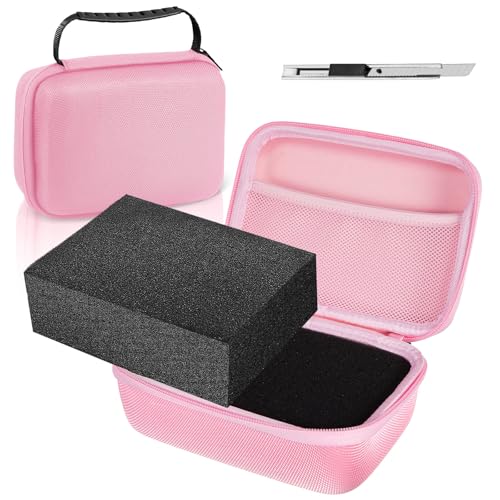 Relaxweex Hard Case with Foam, 13.5 X 9.8 X 5.5 Inch, Pink | EVA Waterproof Shockproof Case, Customizable Foam for Camera Electronics Instruments, Digital Products, with Knife - color: Pink, size: 13.5 x 9.8 x 5.5 inch