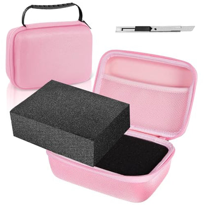 Relaxweex Hard Case with Foam, 13.5 X 9.8 X 5.5 Inch, Pink | EVA Waterproof Shockproof Case, Customizable Foam for Camera Electronics Instruments, Digital Products, with Knife - color: Pink, size: 13.5 x 9.8 x 5.5 inch