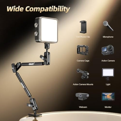 EMART 22" Magic Arm Clamp Kit,Overhead Camera Mount with C Clamp 1/4" Screw - color: C-Clamp