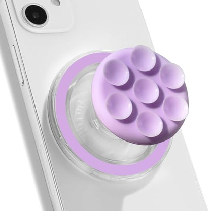On The Grip Magnetic Silicone Suction Cup Phone Mount with Hands-Free Stand - Perfect for Selfies, Videos, Durable, Secure Grip, One-Touch Holding, Lightweight, Sleek Design (Purple)