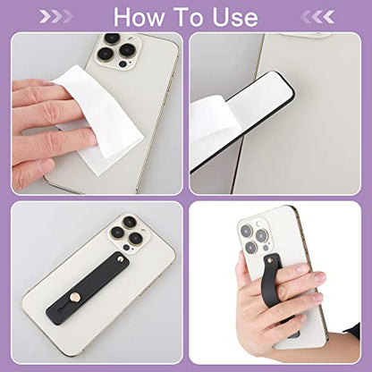 WLLHYF 2Pcs Phone Loop Finger Holder, Silicone Phone Grip (2pcs-Black)