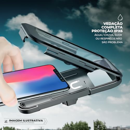 Gshield, Support Dual Tech, 6.7 inch Waterproof Adjustable Bicycle Phone Holder Motorcycle Mobile Phone Holder GPS Holder 360° Swivel Stable Anti-Vibration Mobile Mount Holder for Handlebars.