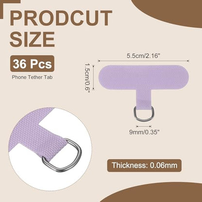 uxcell 36pcs Phone Tether Tab, Universal Phone Lanyard Patch t Shape Cell Phones Strap Replacement Part for Most Smartphone Cases, Purple - color: Purple