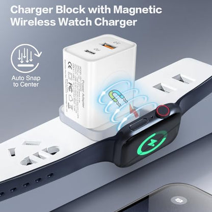 iSeekerKit for A-pple Watch Charger, 20W USB Fast Charging Block - color: 3-in-1 Charger