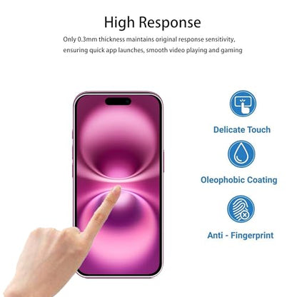 Screen Protector For iPhone 16 Plus Tempered Glass 2-Pack Camera Lens Protector Film 2-Pack With Easy Alignment Tool