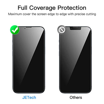 JETech Privacy Screen Protector for iPhone 14/17e, 2-Pack | Full-Coverage Tempered Glass, Edge-to-Edge Protection, Anti-Spy, Case-Friendly, HD Clear - size: iPhone 14/17e