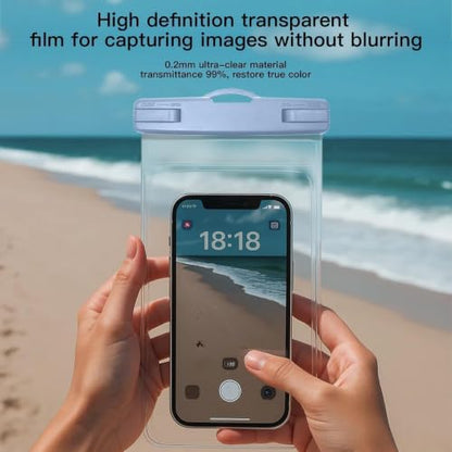 Waterproof Phone Pouch Compatible for iPhone 7in - 1 Sky Blue | IPX8 Waterproof Case, Beach Travel Must Haves, Beach Essential, Dry Bag, 1 Pack, for iPhone 17/16/15/14/13/12 Pro Max - color: B7-Sky Blue
