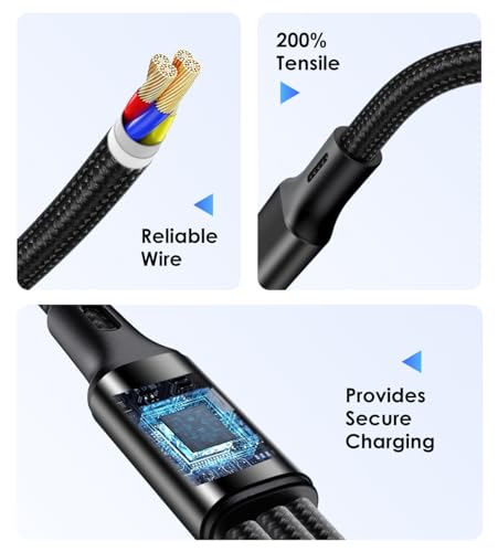Multi Charging Cable, 2Pack 4FT 4 in 1 Charging Cable for Multiple Devices